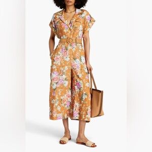 NWT Zimmermann Floral Linen Pattie Jumpsuit